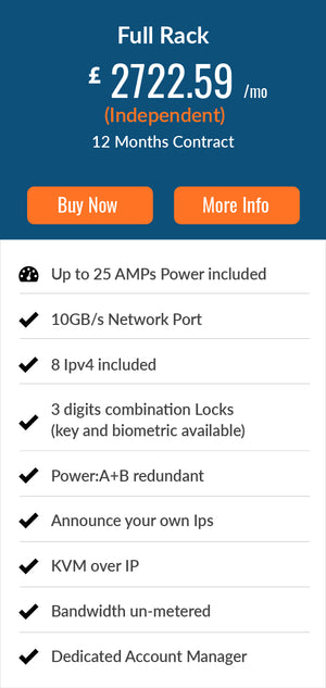 Full Rack Colocation | Private RackSpace | Cheap - Secure - Dedicated - Midlands UK