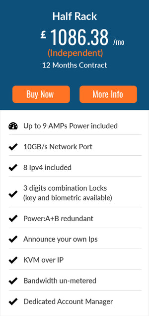 Half Rack Colocation | Private RackSpace | Secure Data Center - UK